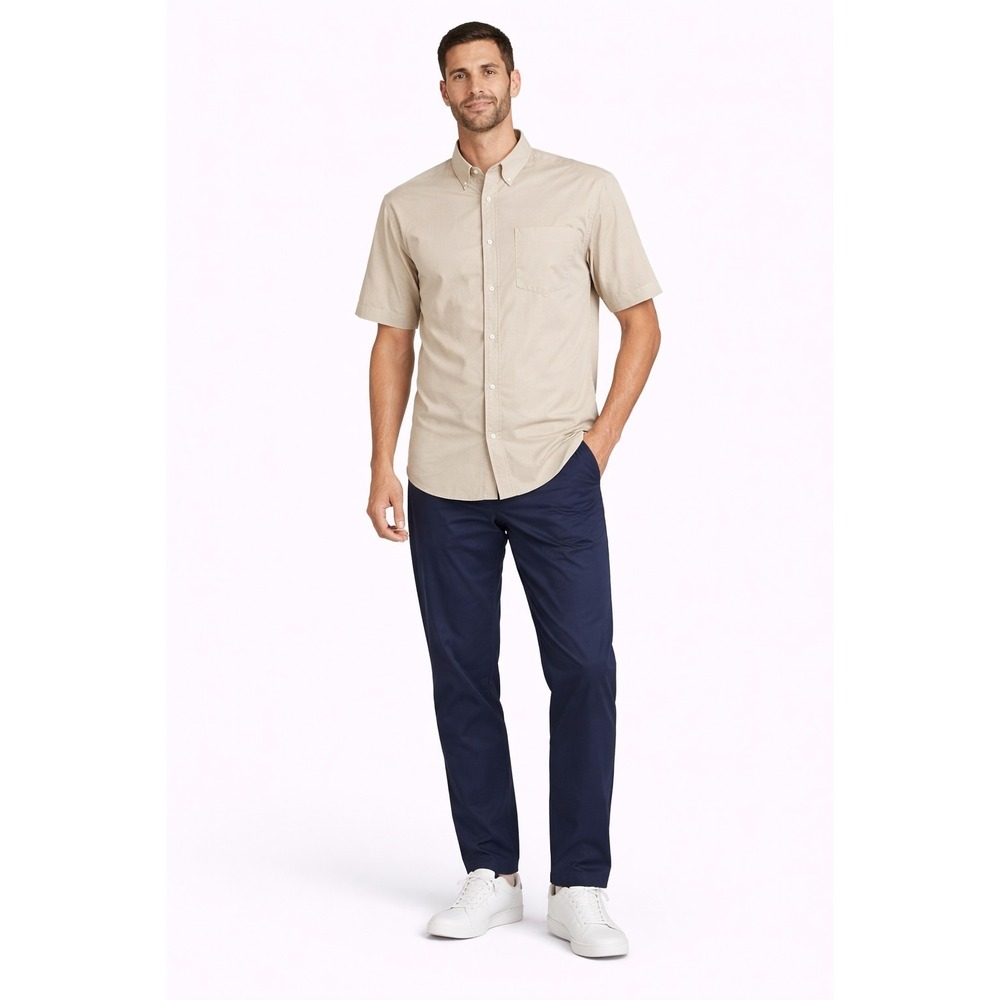 Croft & Barrow Shirt Men's Size 16 1/2 Tan Oxford Wrinkle Resistant Button Down